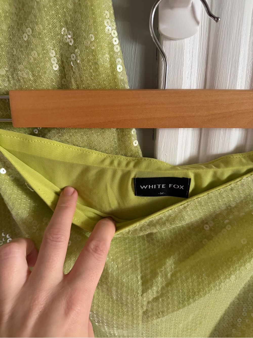 White Fox Boutique Lime Green Sequin Skirt Set - Picture 5 of 5